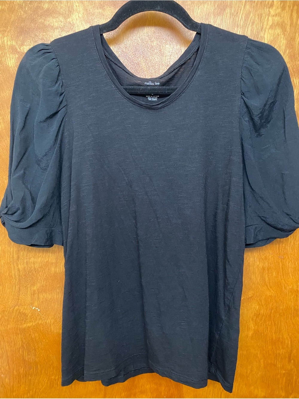 Banana Republic Black Puff Sleeve Crewneck Tee
